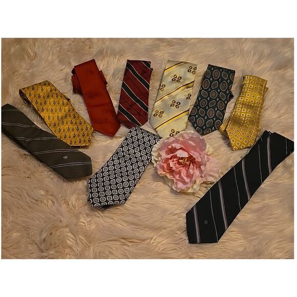 Lot Of Mixed Brand Neck Tie Men's 9pc - Picture 1 of 10